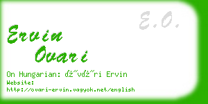 ervin ovari business card